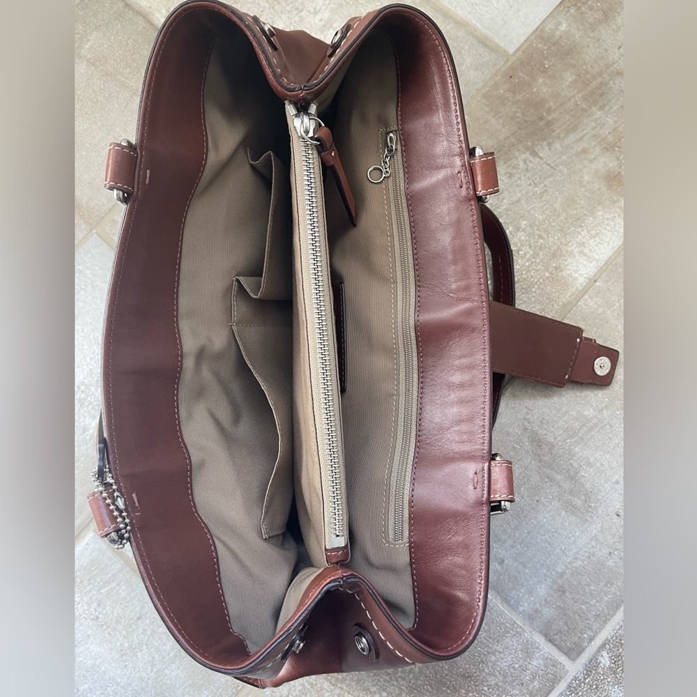 Coach Hampton Brown Leather Shoulder/Satchel Bag - Picture 13 of 15